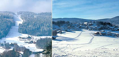 das Pröller Skigebiet und unsere Skihütten von Kollnburg aus